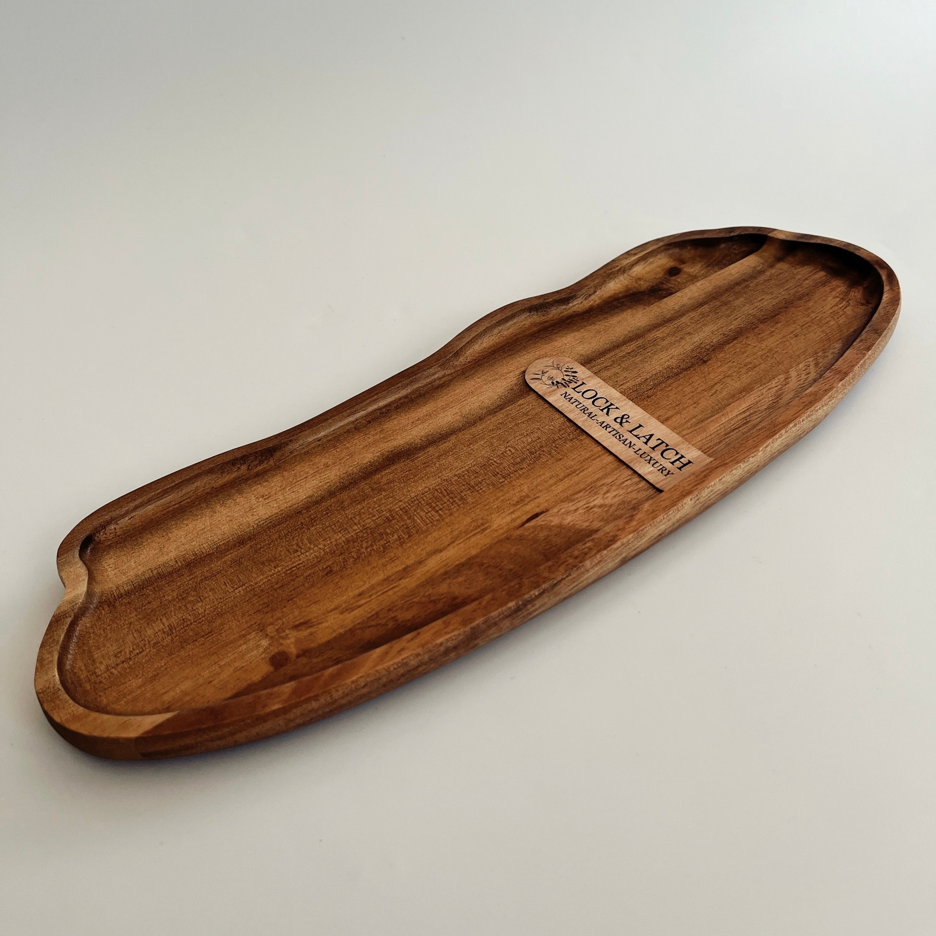 Acacia wood display tray