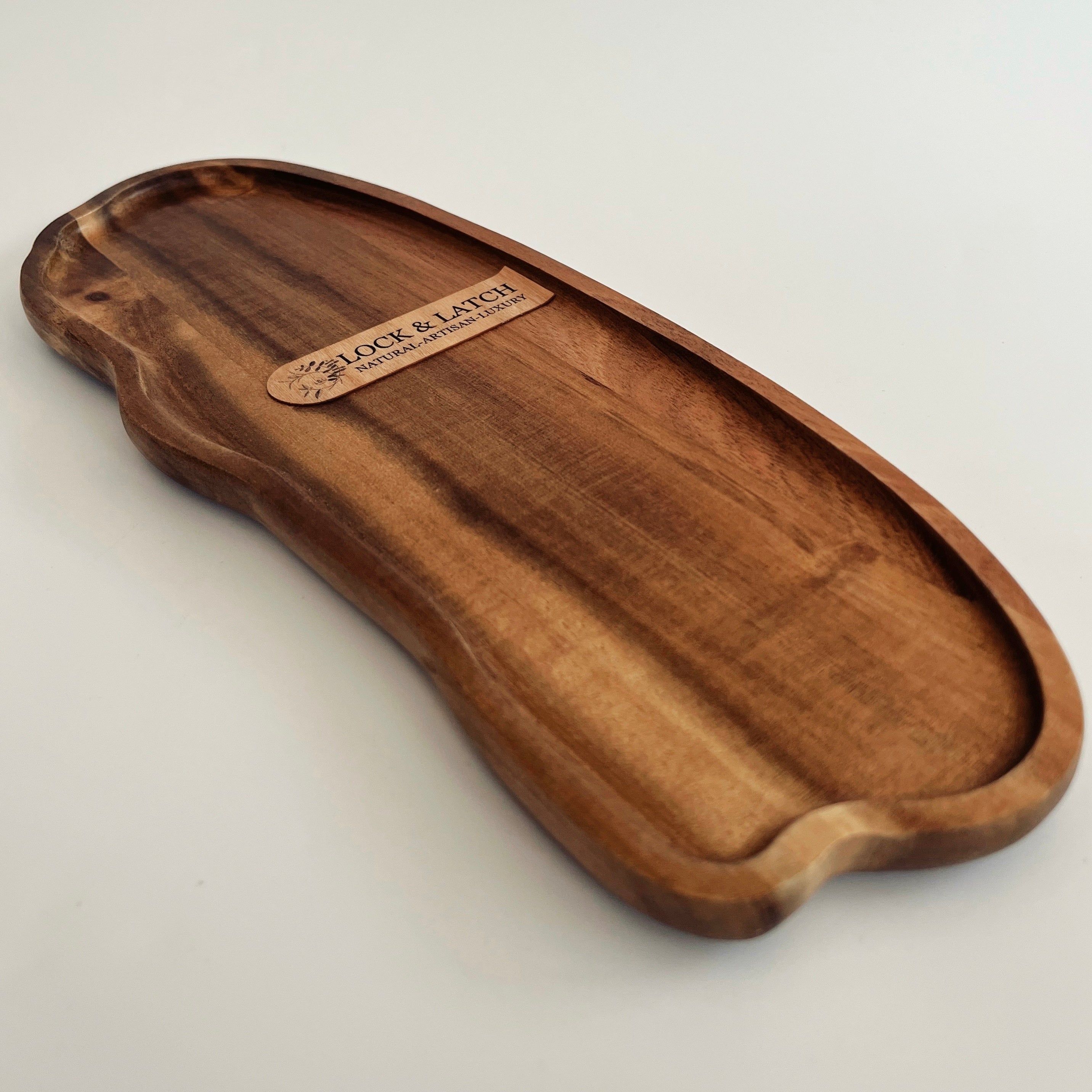 Acacia wood display tray