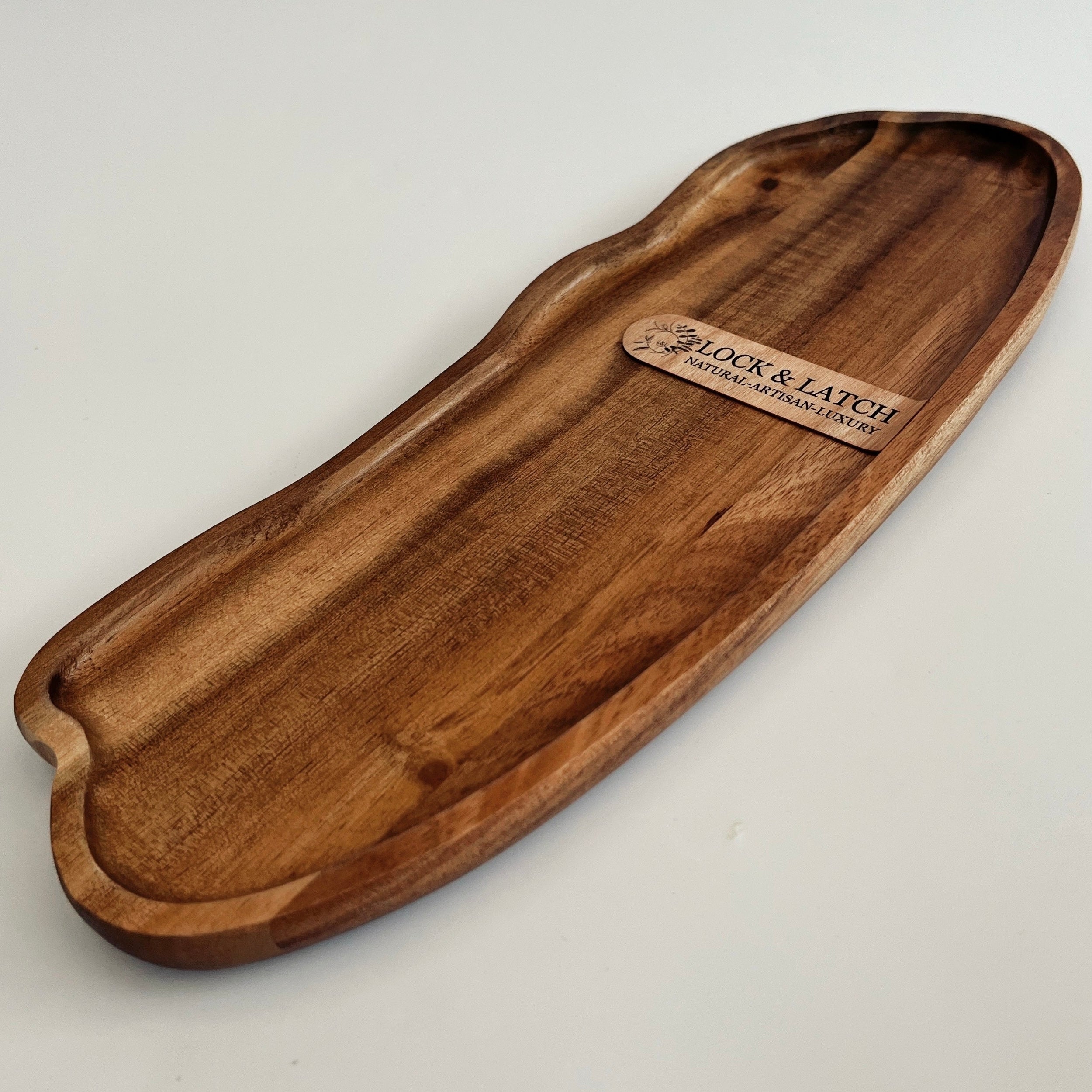 Acacia wood display tray